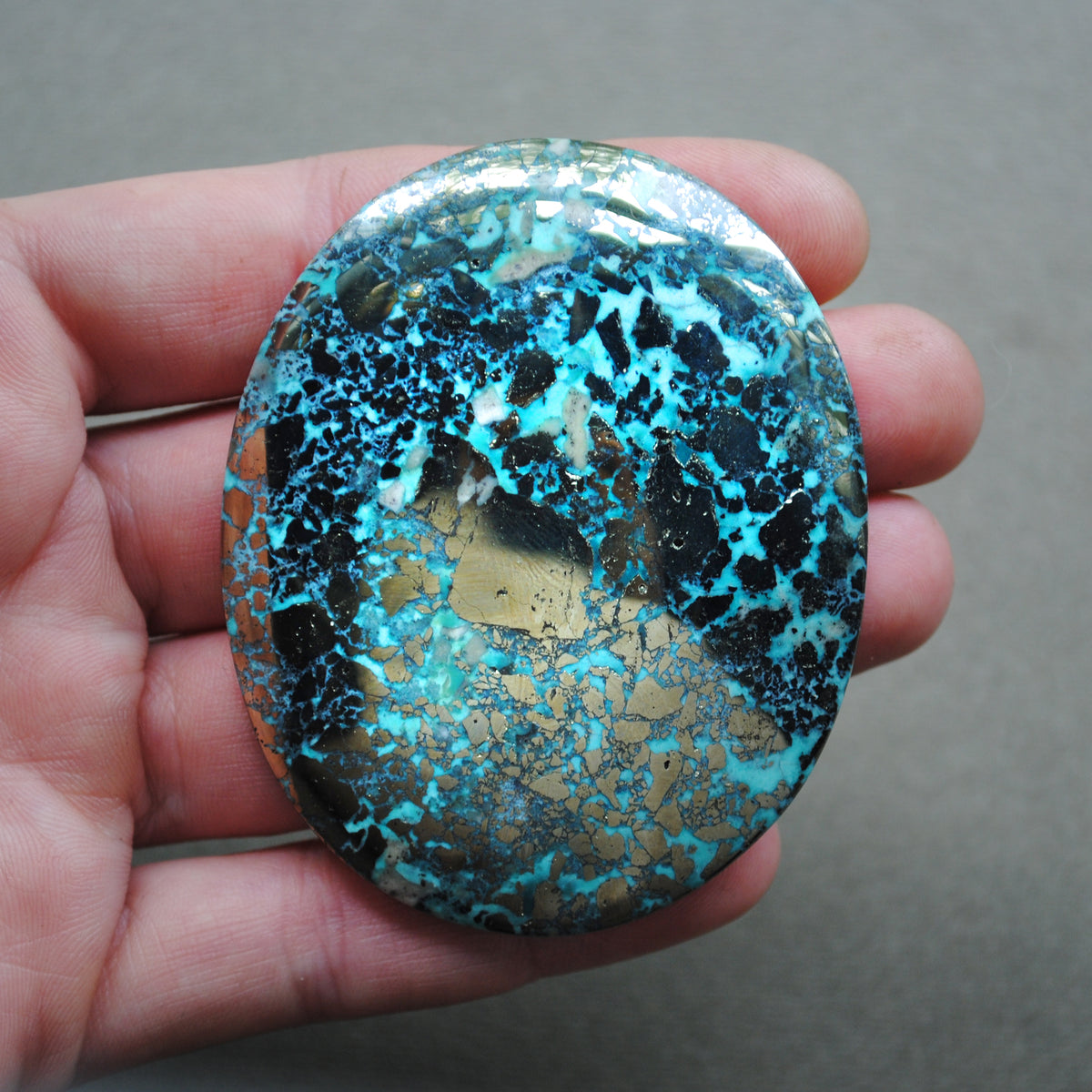 Turquoise, HUGE, Persian with Pyrite