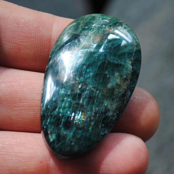 Apatite, Teal Blue "Neon Rain"