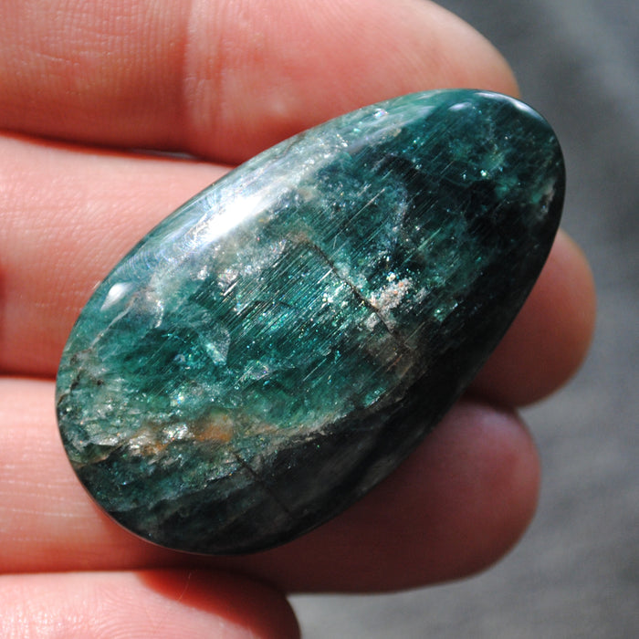 Apatite, Teal Blue "Neon Rain"