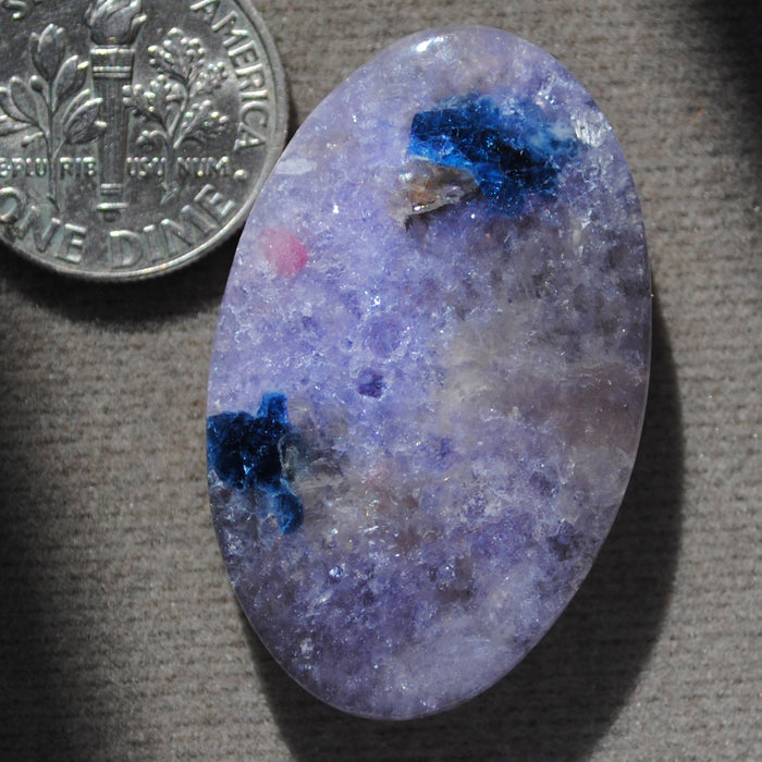 Tourmaline, BLUE tourmaline in Quartz with Lepidolite