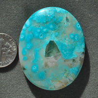 Turquoise, Turquoise in quartz, Natural