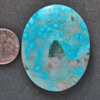 Turquoise, Turquoise in quartz, Natural