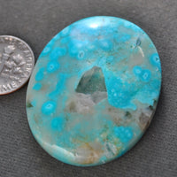 Turquoise, Turquoise in quartz, Natural
