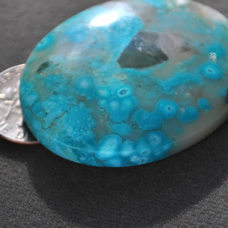 Turquoise, Turquoise in quartz, Natural