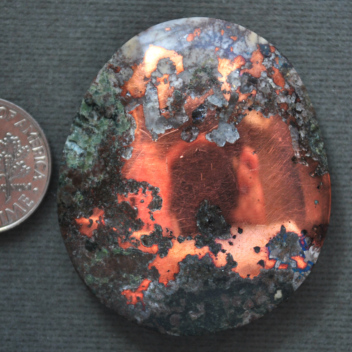 Metals, Copper, Native Copper in Matrix with quartz