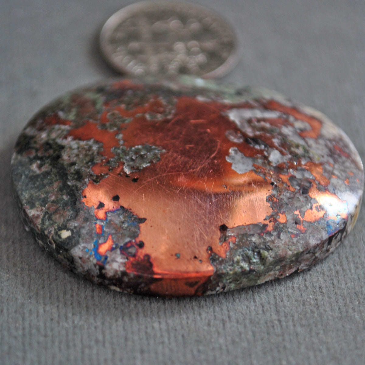 Metals, Copper, Native Copper in Matrix with quartz