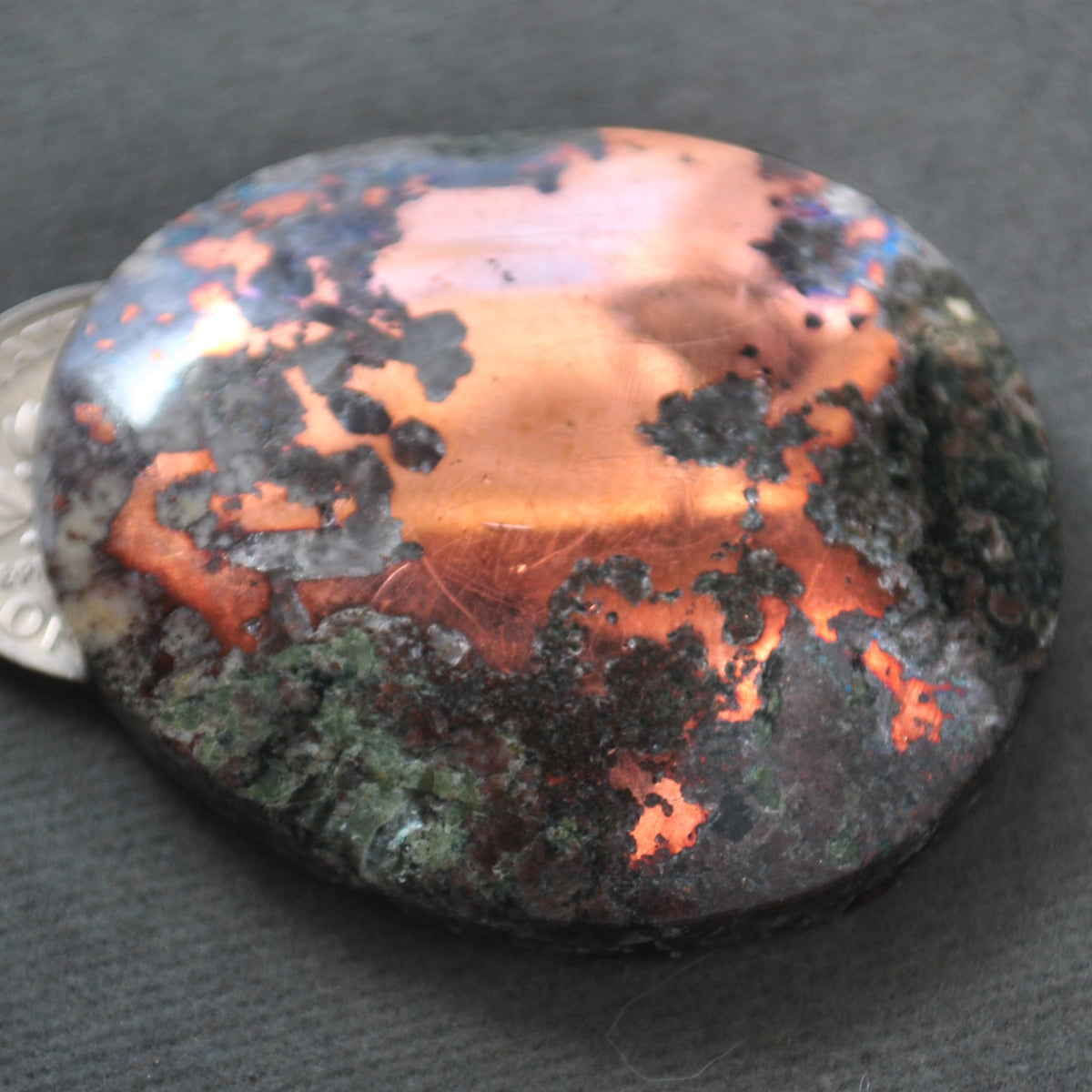 Metals, Copper, Native Copper in Matrix with quartz