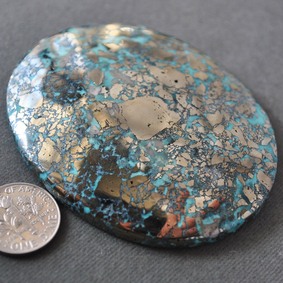 Turquoise, HUGE, Persian with Pyrite